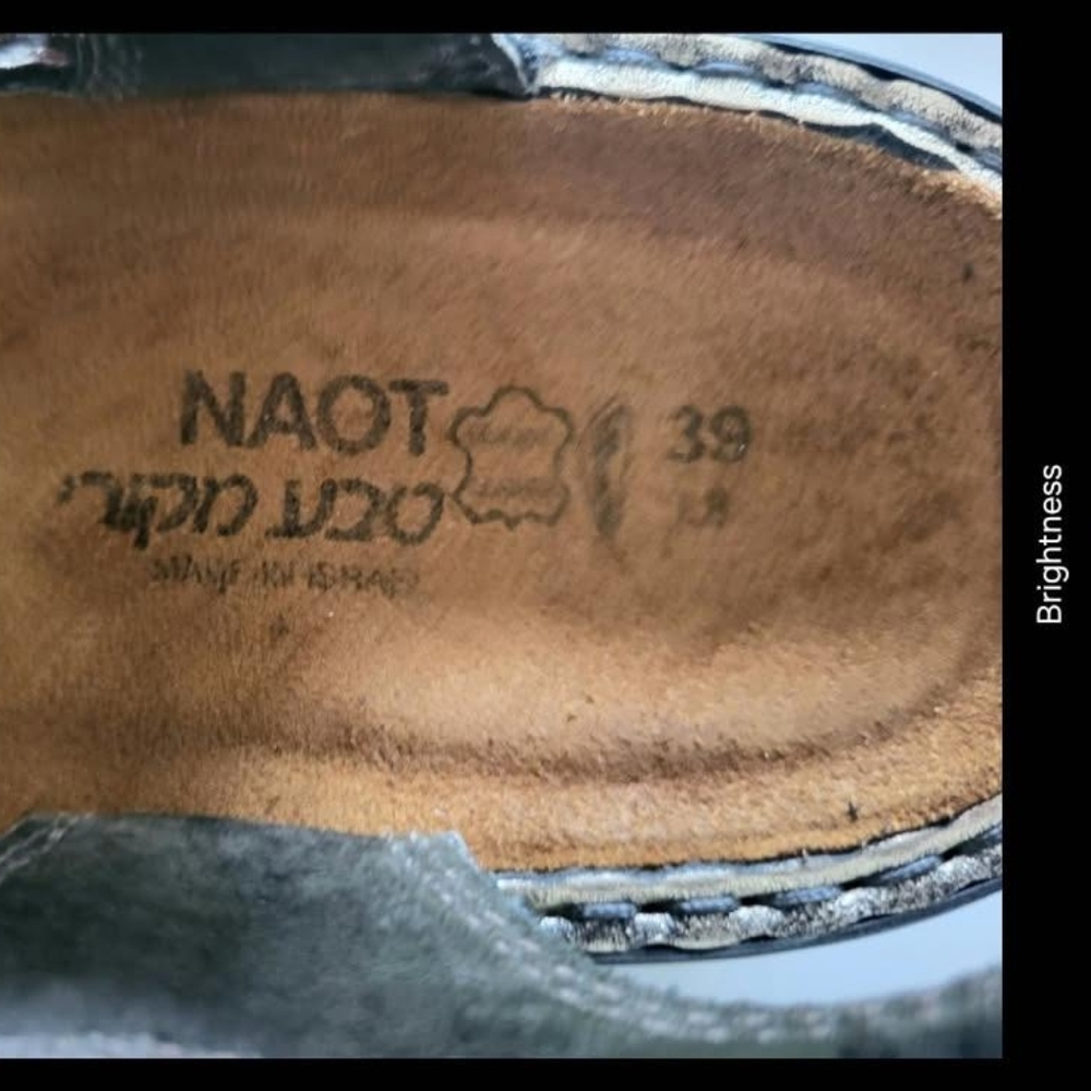 39 NAOT Faso Leather Metallic Metal Slingback Open Toe Sandal Shoe Women 8 8.5 - Picture 10 of 16